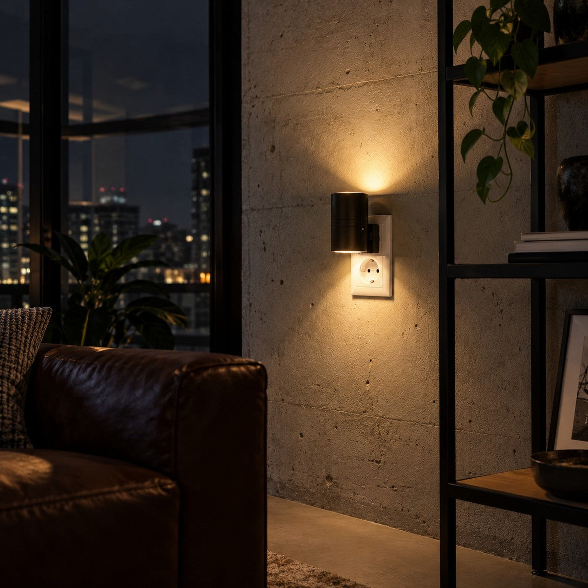 Smart LED-vägglampa med ljussensor