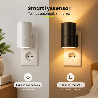 Smart LED-vegglampe med lyssensor