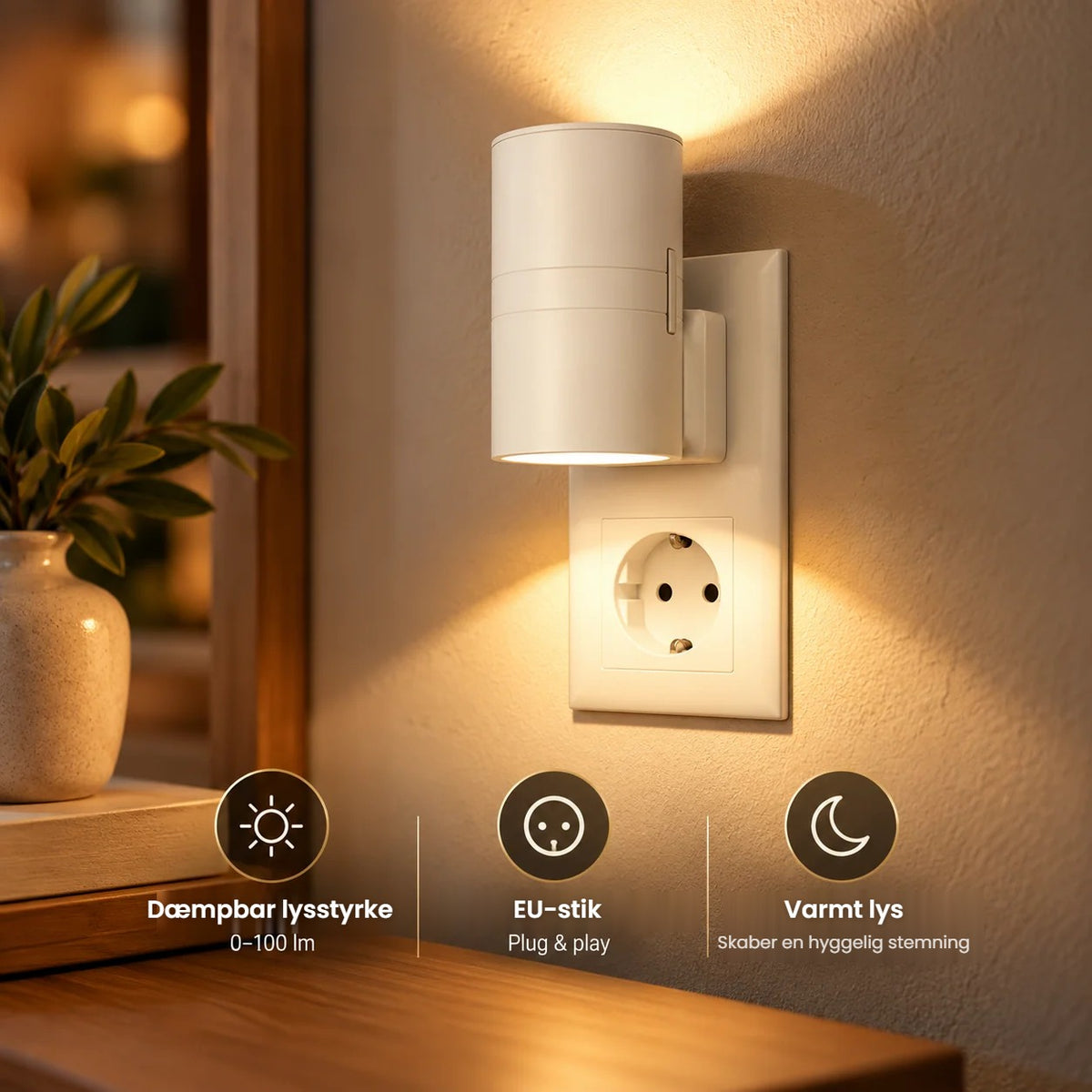 Smart LED-væglampe med lyssensor
