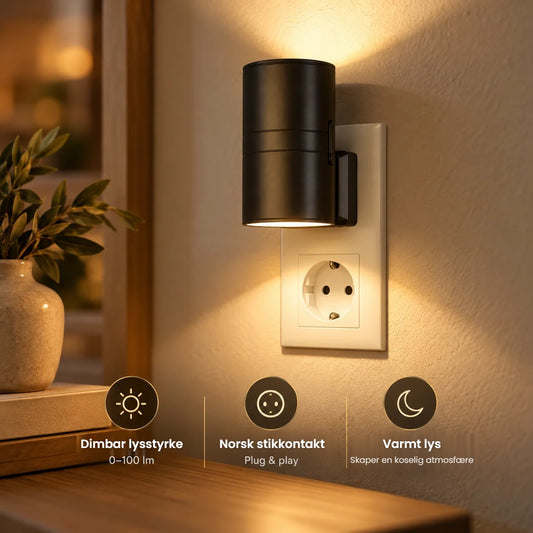 Smart LED-vegglampe med lyssensor